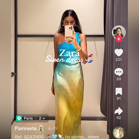 Zara ASYMMETRICAL SATIN EFFECT TIE DYE DRESS 8247/490 - Picture 5 of 10